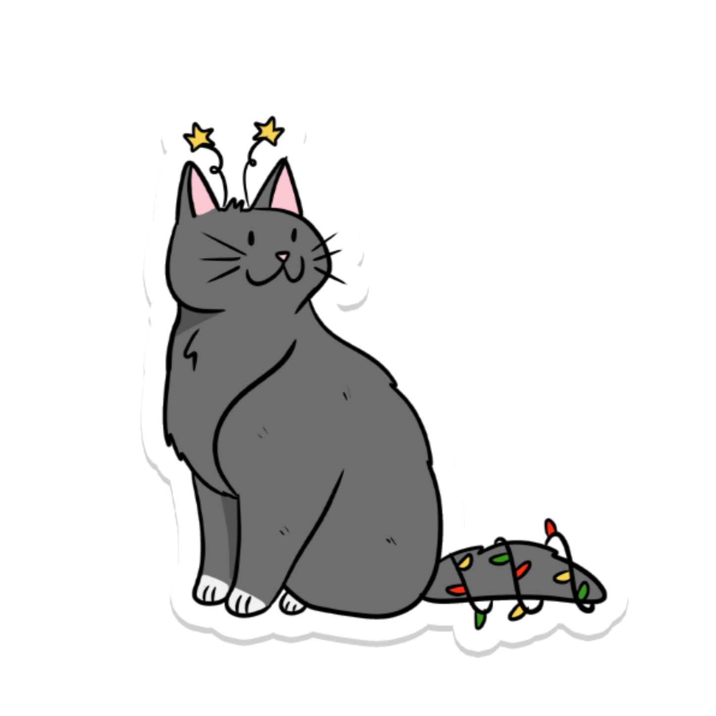 Rebel and Siren Stickers - Christmas Holiday Cat | Pet | Waterproof Sticker | 3"