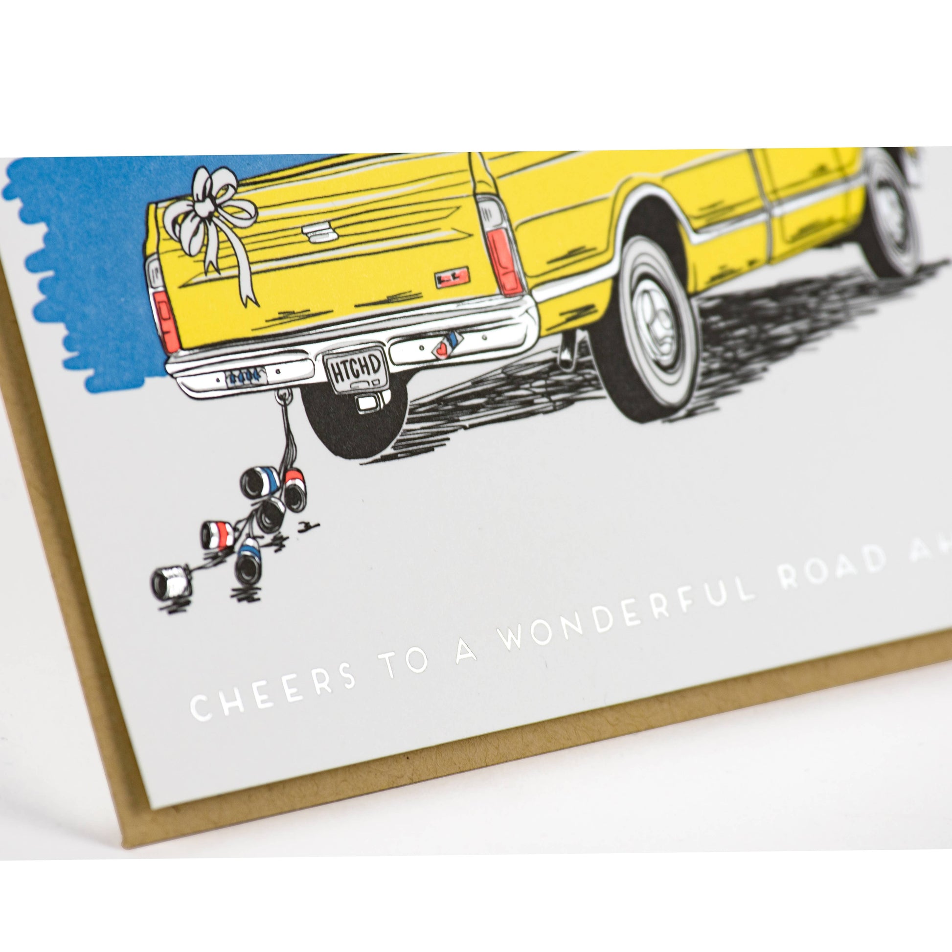 Porchlight Press Letterpress - Wedding Truck Sunset Card - Agricola Street Books