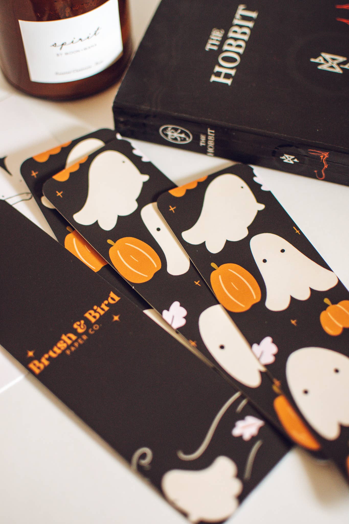 Brush & Bird - Halloween Ghost Pattern Bookmark | Cute Ghost Art