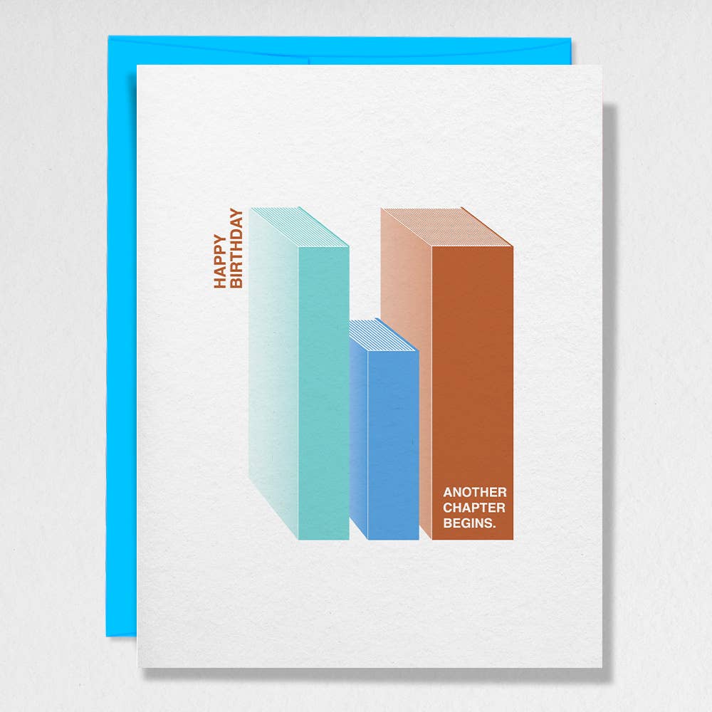 SLY EYE - Booklovers Bookworm Risograph Birthday Card