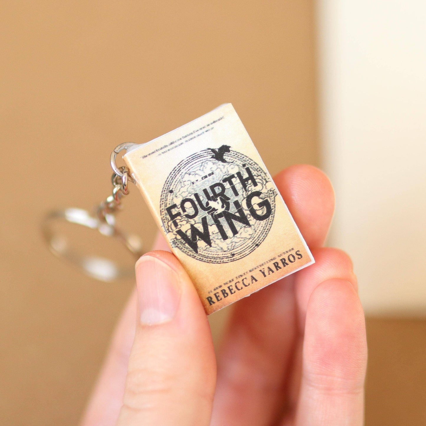 The Sticker Shop - Handmade Mini Fourth Wing Book Keychain By Rebecca Yarros