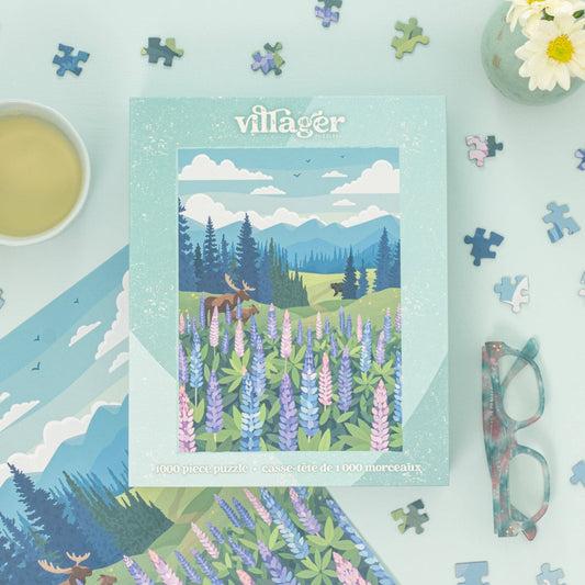 Villager Puzzles - Lupines Meadow | 1000-Piece Puzzle | Designed in Canada - Agricola Street Books