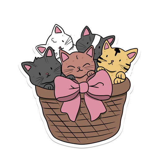 Rebel and Siren Stickers - Cat Basket | Animal | Pet | Waterproof Sticker | 2.5"