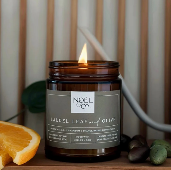 Noel & Co: Laurel Leaf & Olive Candle