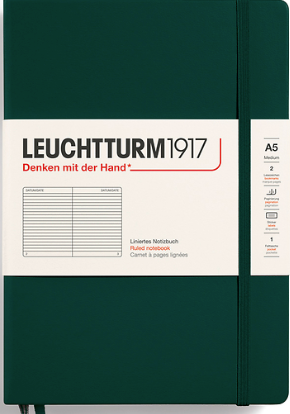 Leuchtturm1917 A5 Hardcover Notebooks Forest Green - Agricola Street Books