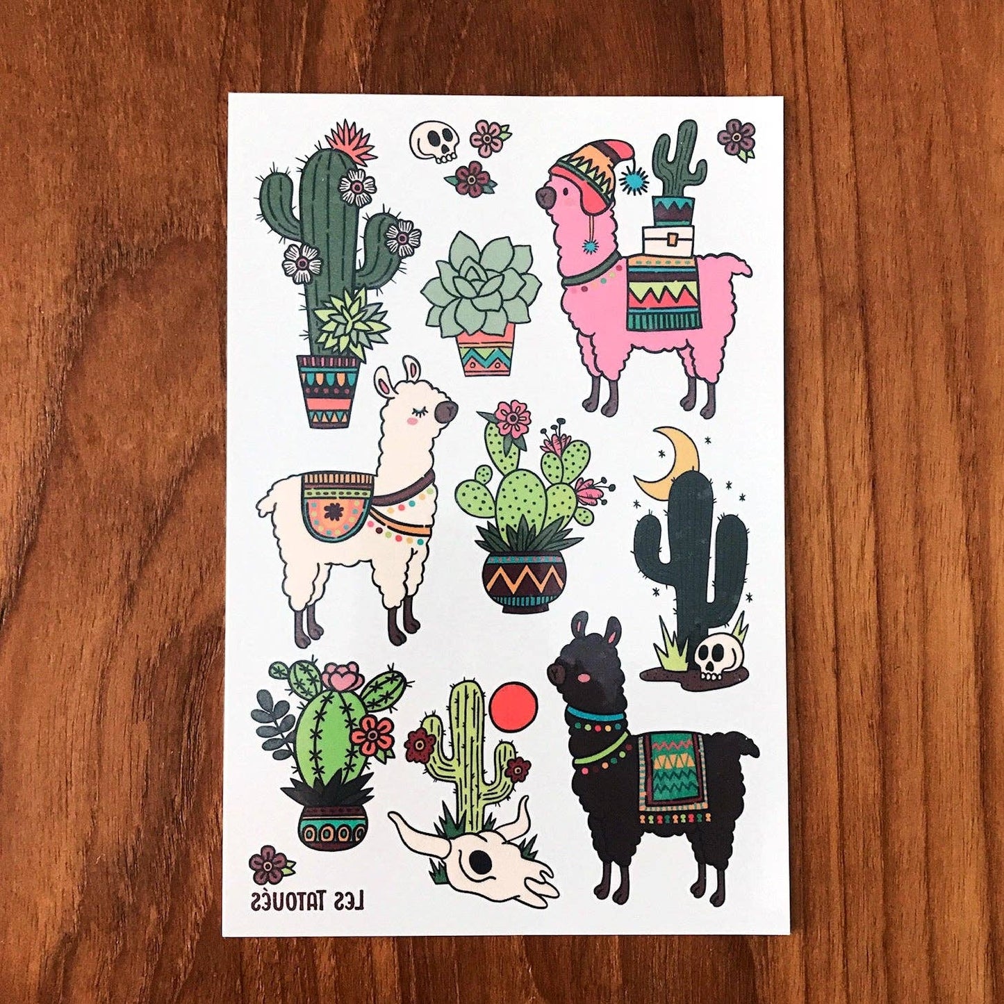 Les Tatoués - Alpacas and Cacti - Temporary Tattoos