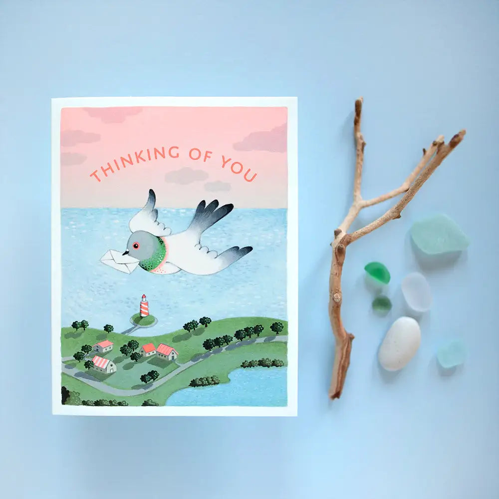 JooJoo Paper - Thinking of You Pigeon Greeting Card - Agricola Street Books