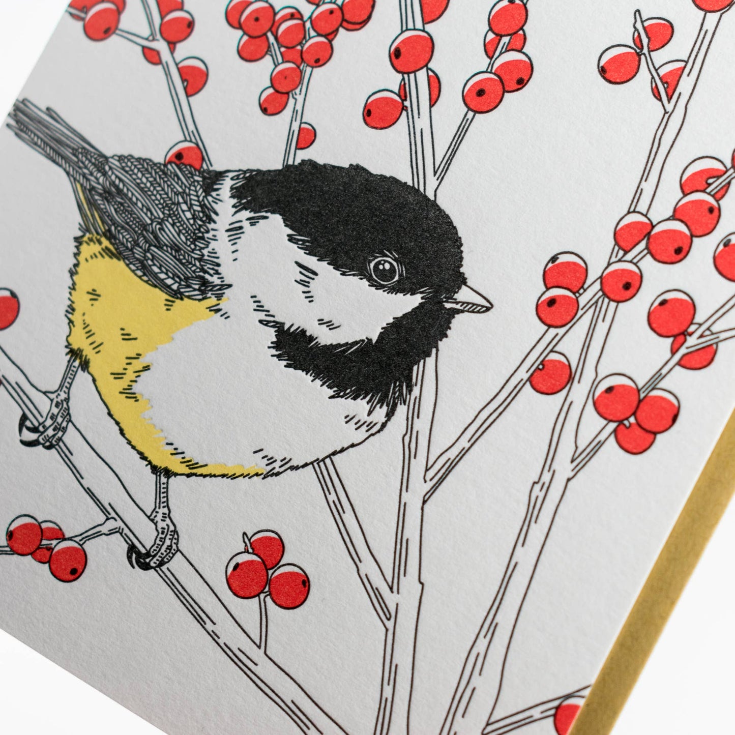 Porchlight Press Letterpress - Black-capped Chickadee Card