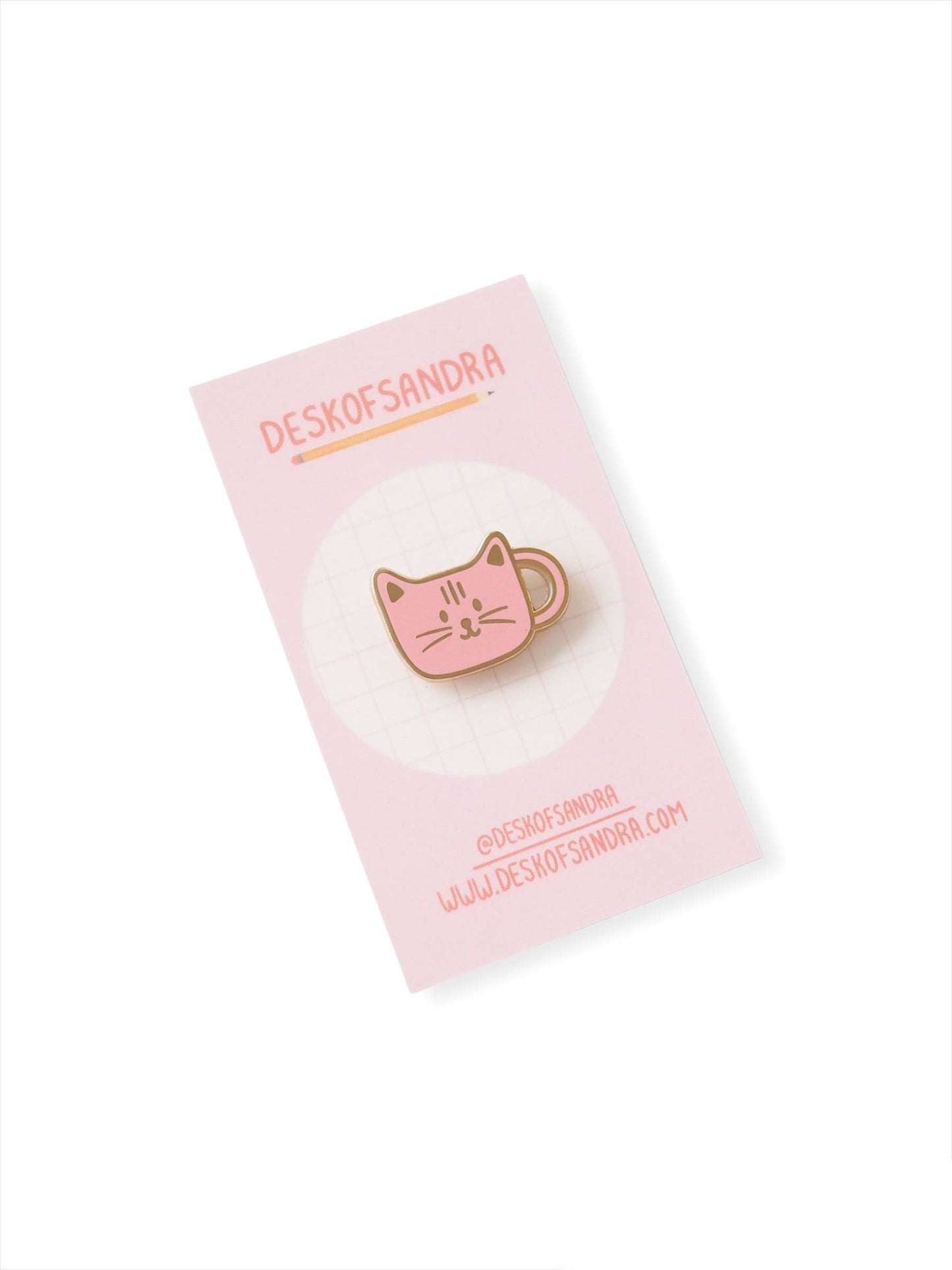 Desk of Sandra - Cat Mug Gold Hard Enamel Pin
