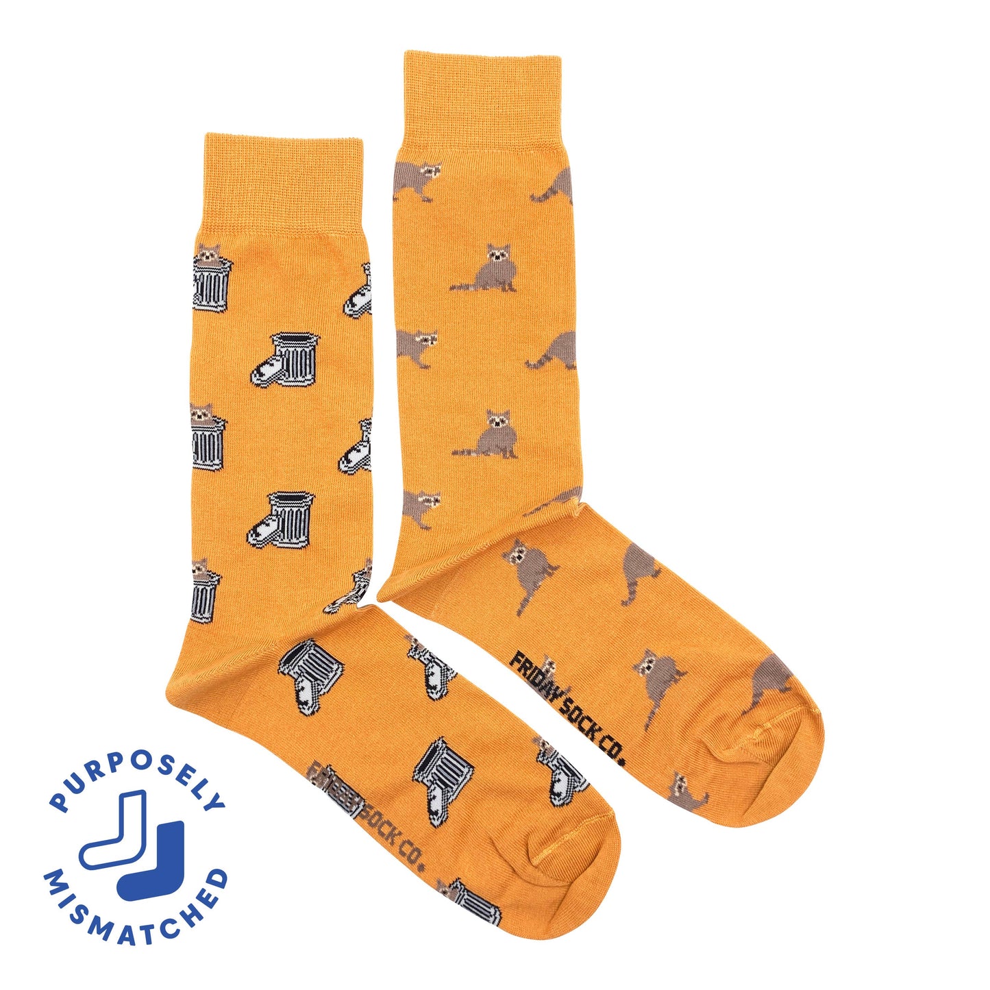 Friday Sock Co. - Men's Raccoon & Trash Can Socks - Agricola Street Books