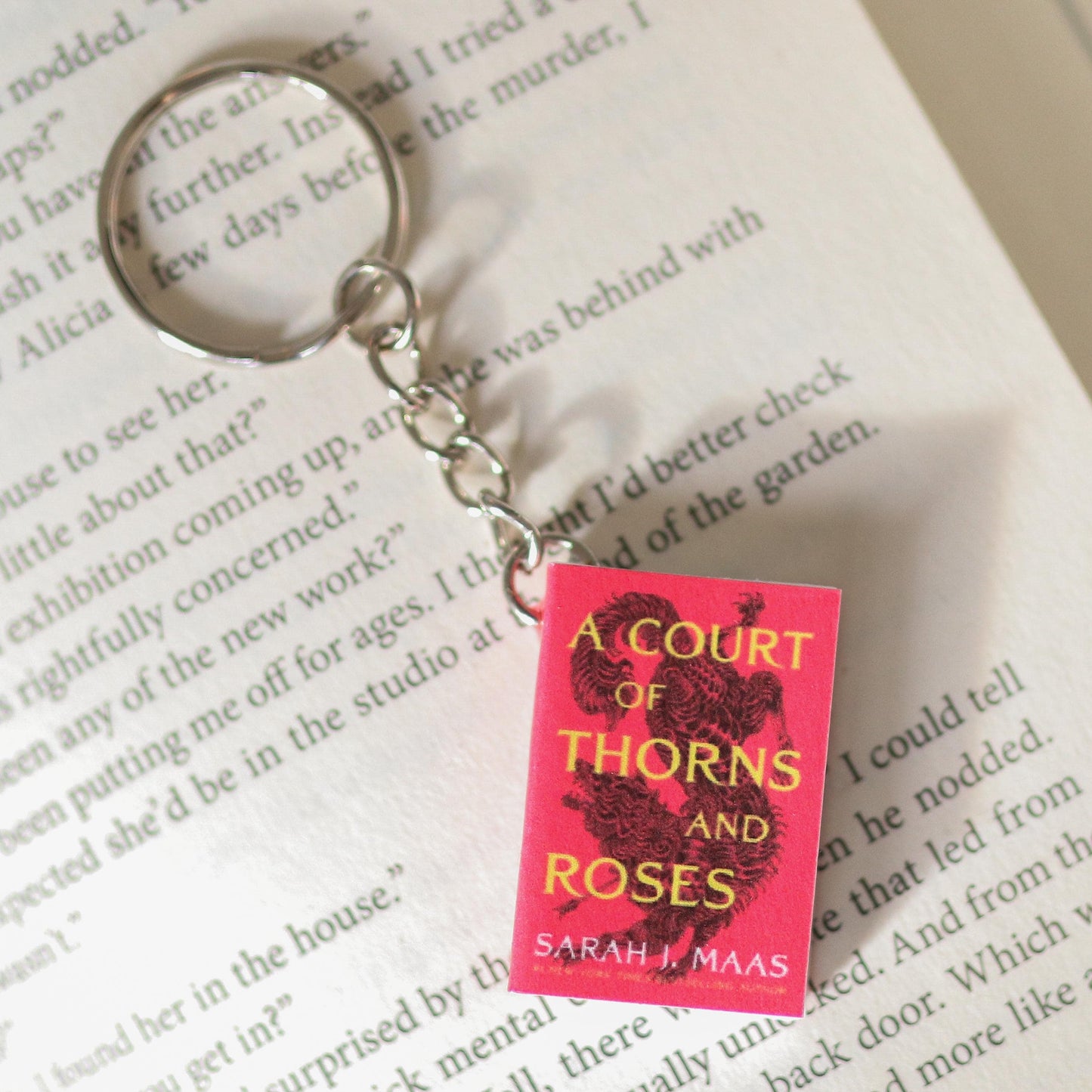The Sticker Shop - Handmade Mini A Court Of Thorns And Roses Book Keychain