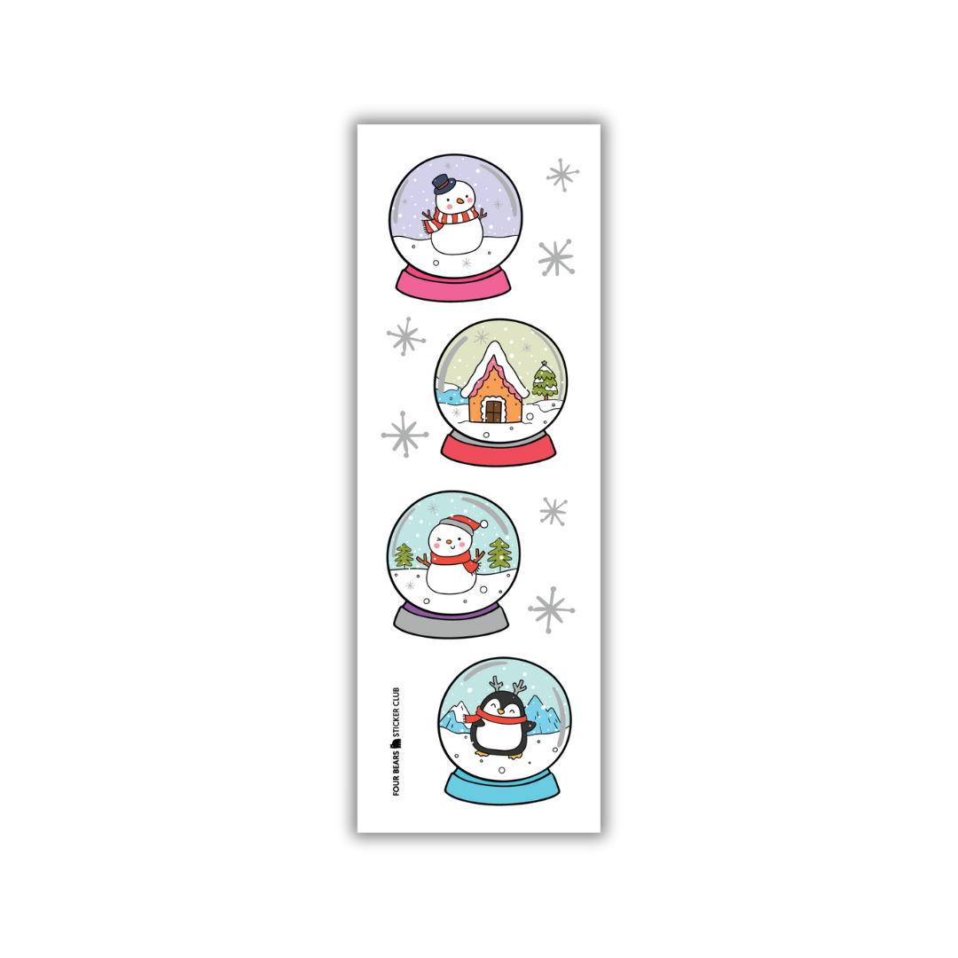 Four Bears Sticker Club - Winter Snow Globes