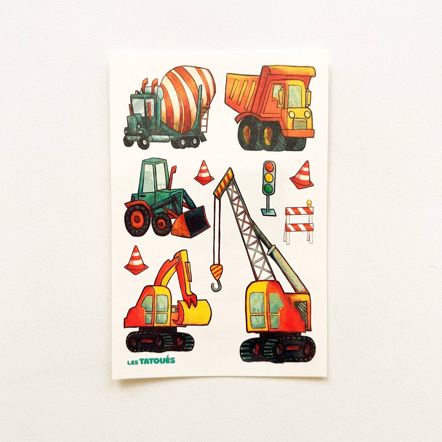 Les Tatoués - Construction Trucks - Temporary Tattoos