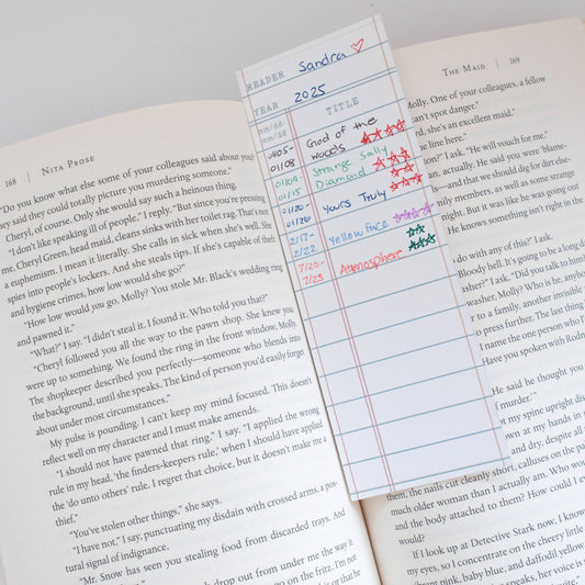 Desk of Sandra - Reading Log Bookmark