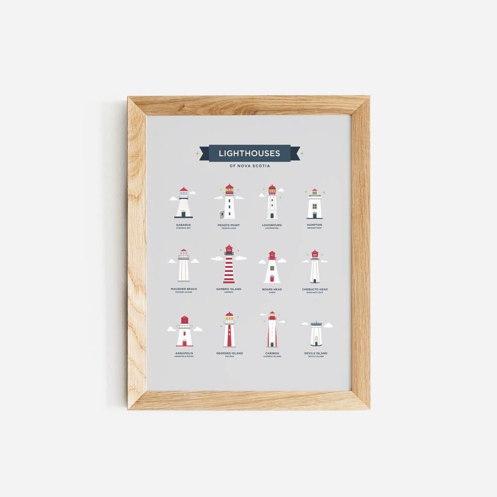 Paper Hearts™ - Lighthouses of Nova Scotia Art Print | (8" x 10") - Agricola Street Books