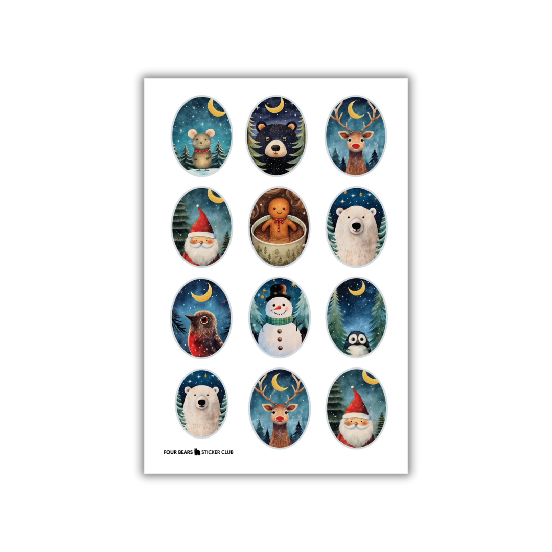 Four Bears Sticker Club - Christmas Creatures