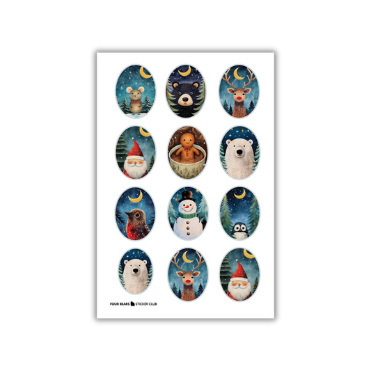 Four Bears Sticker Club - Christmas Creatures