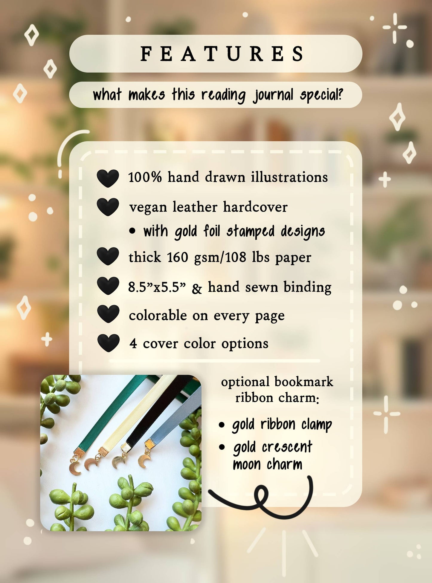 Piper MacLeod Designs - Reading Companion Journal | Vegan Leather & Gold Foil: No thanks! / Storm Drift Blue