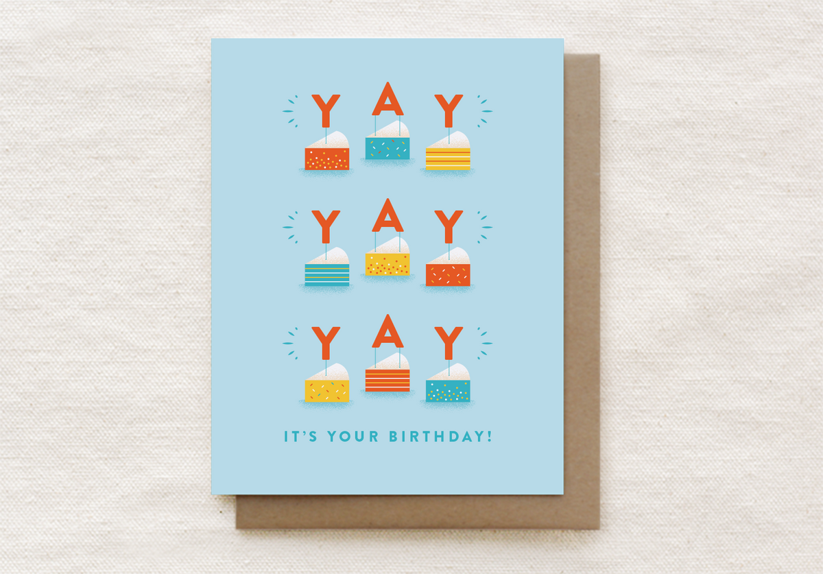 Quirky Paper Co. - Yay Yay Yay - Cake Birthday Card