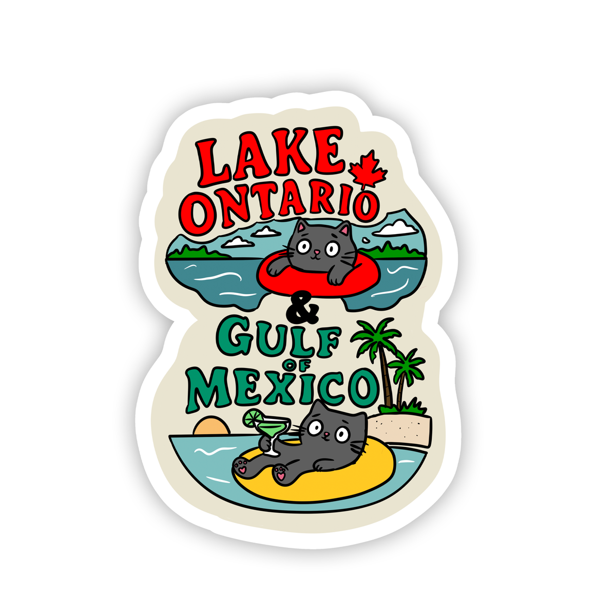 Rebel and Siren Lake Ontario Gulf of Mexico | Waterproof Sticker | 3.5"