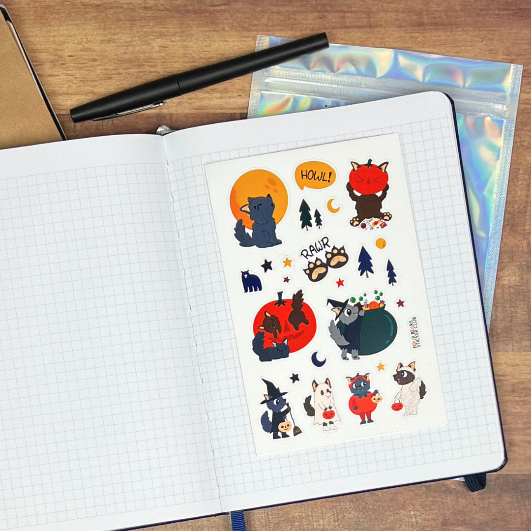 Four Bears Sticker Club - Howlin' Halloween Pups