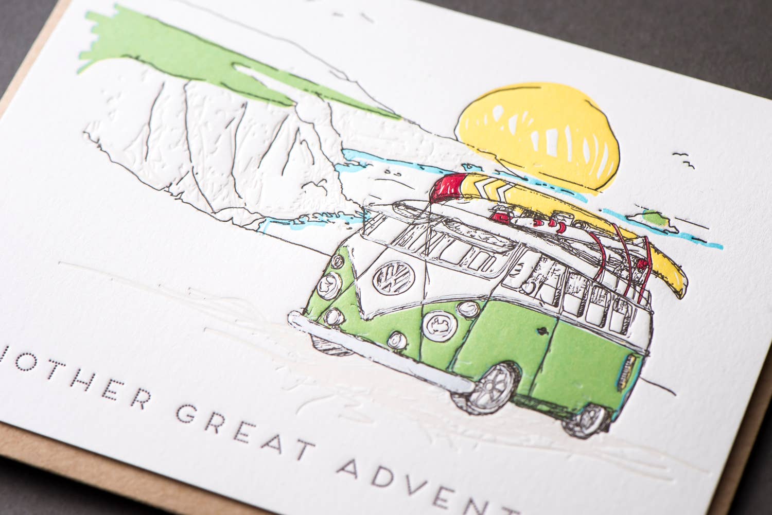 Porchlight Press Letterpress - Another Great Adventure Throwback Card - Agricola Street Books