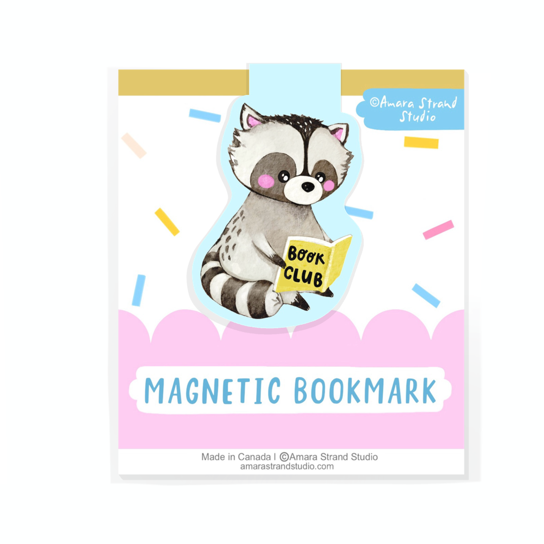 Amara Strand Studio - Raccoon Magnetic Bookmark