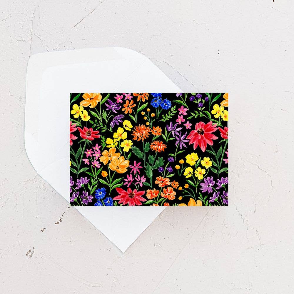 Almeida Illustrations - Mini Card - Contrast Wildflowers Enclosure Card - Agricola Street Books