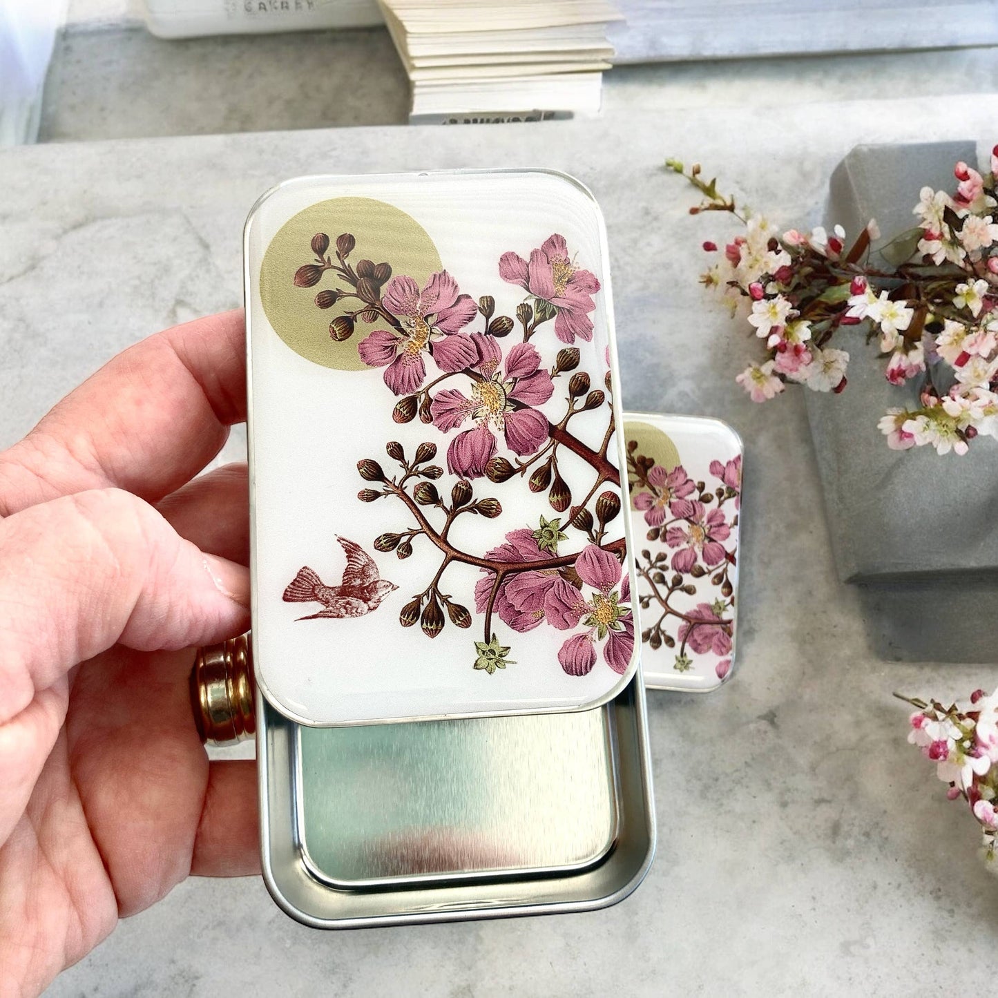 Firefly Notes - Cherry Blossom & Swallow Notions tin