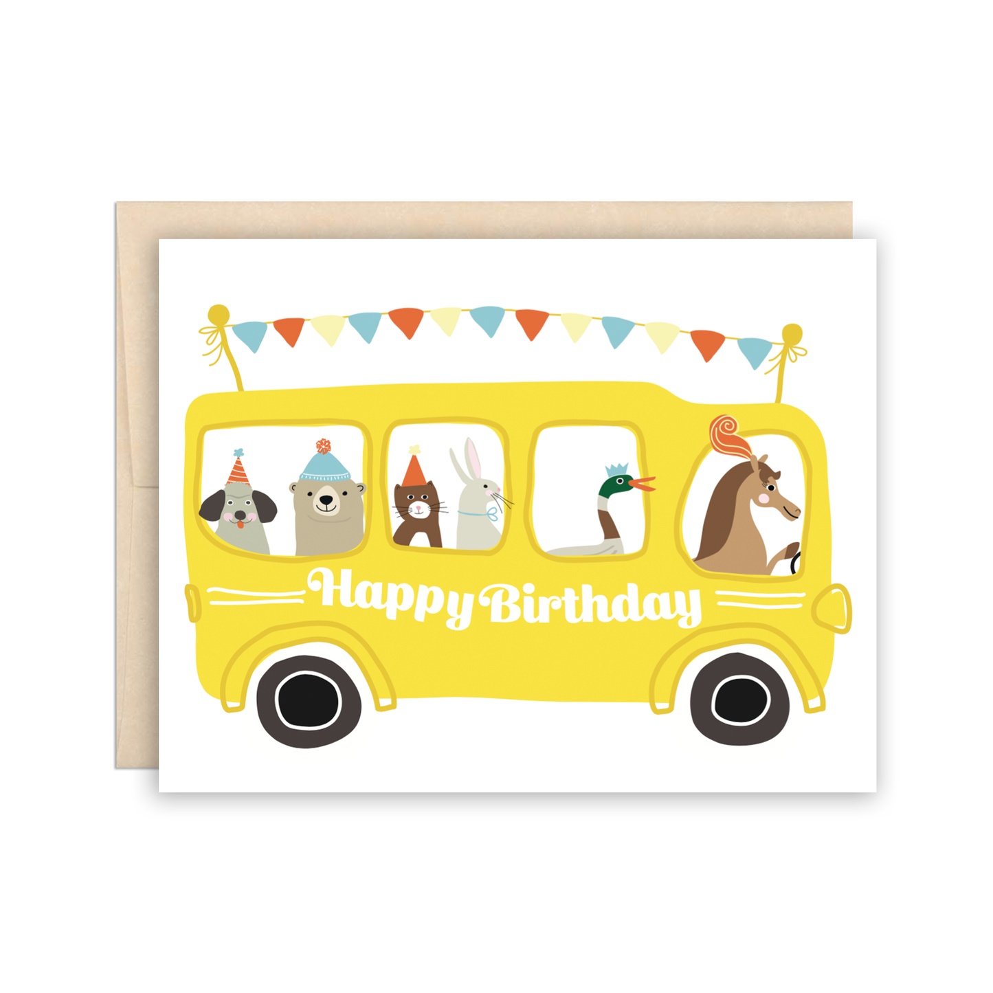 The Beautiful Project - School Bus Birthday Card - Cute Happy Birthday for Kids