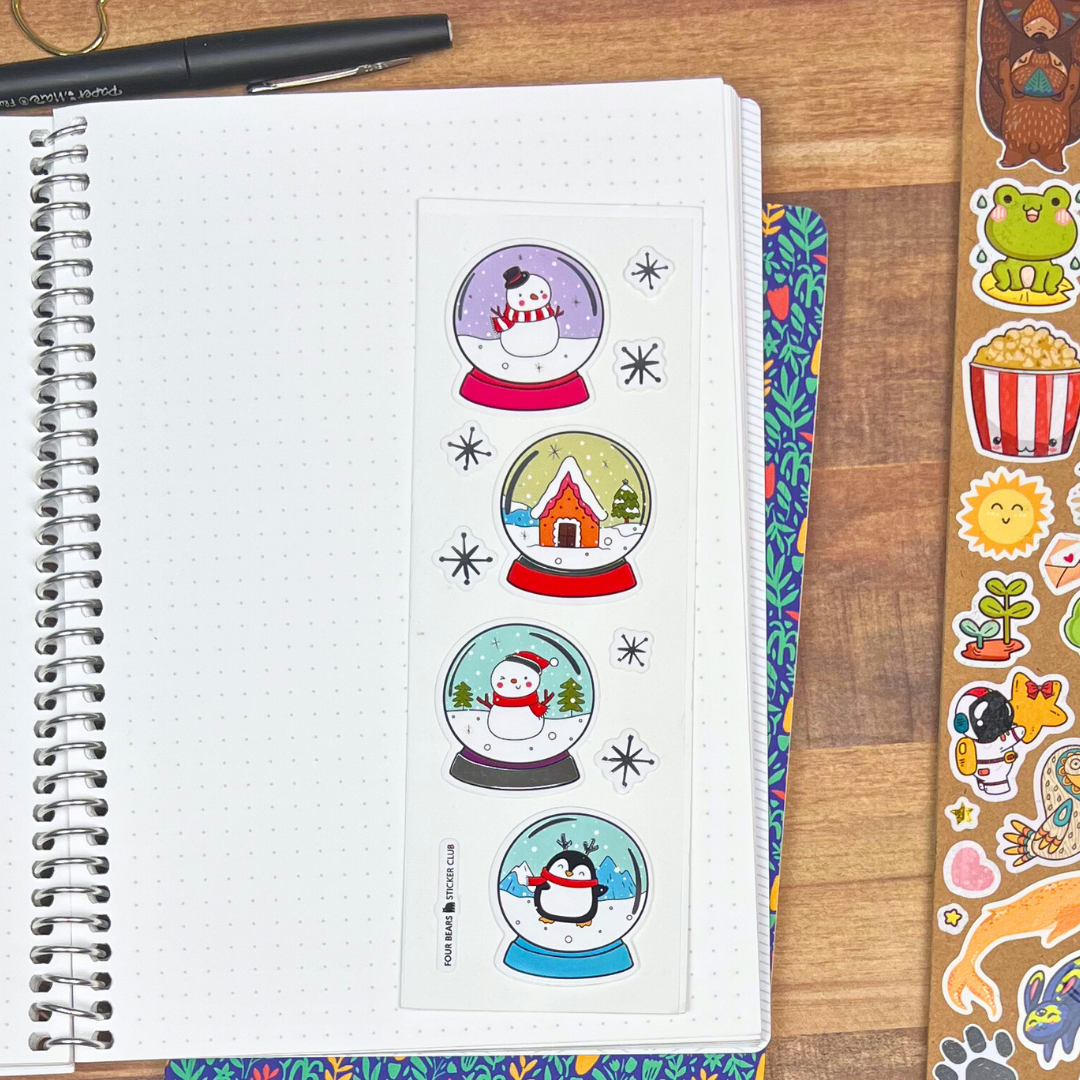 Four Bears Sticker Club - Winter Snow Globes