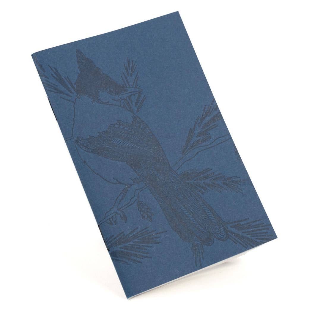 Porchlight Press Letterpress - Stellar Jay Mono Birds -  Pocket Notebook