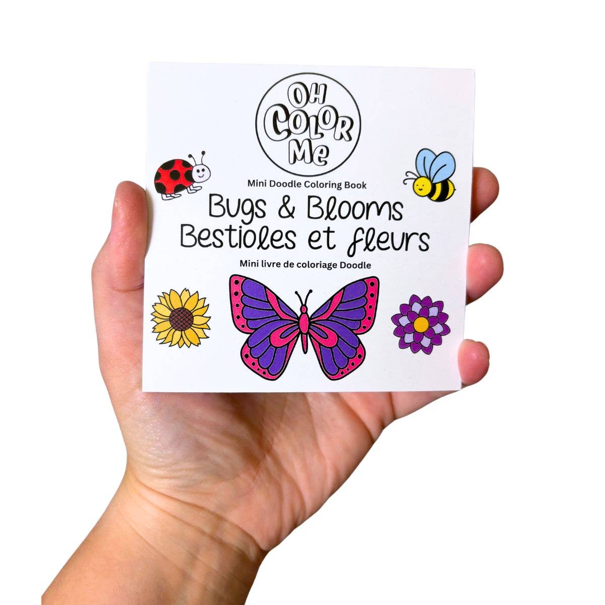 Oh Color Me - Mini Coloring Book Bugs & Blooms, Grab & Go Stocking Stuffer