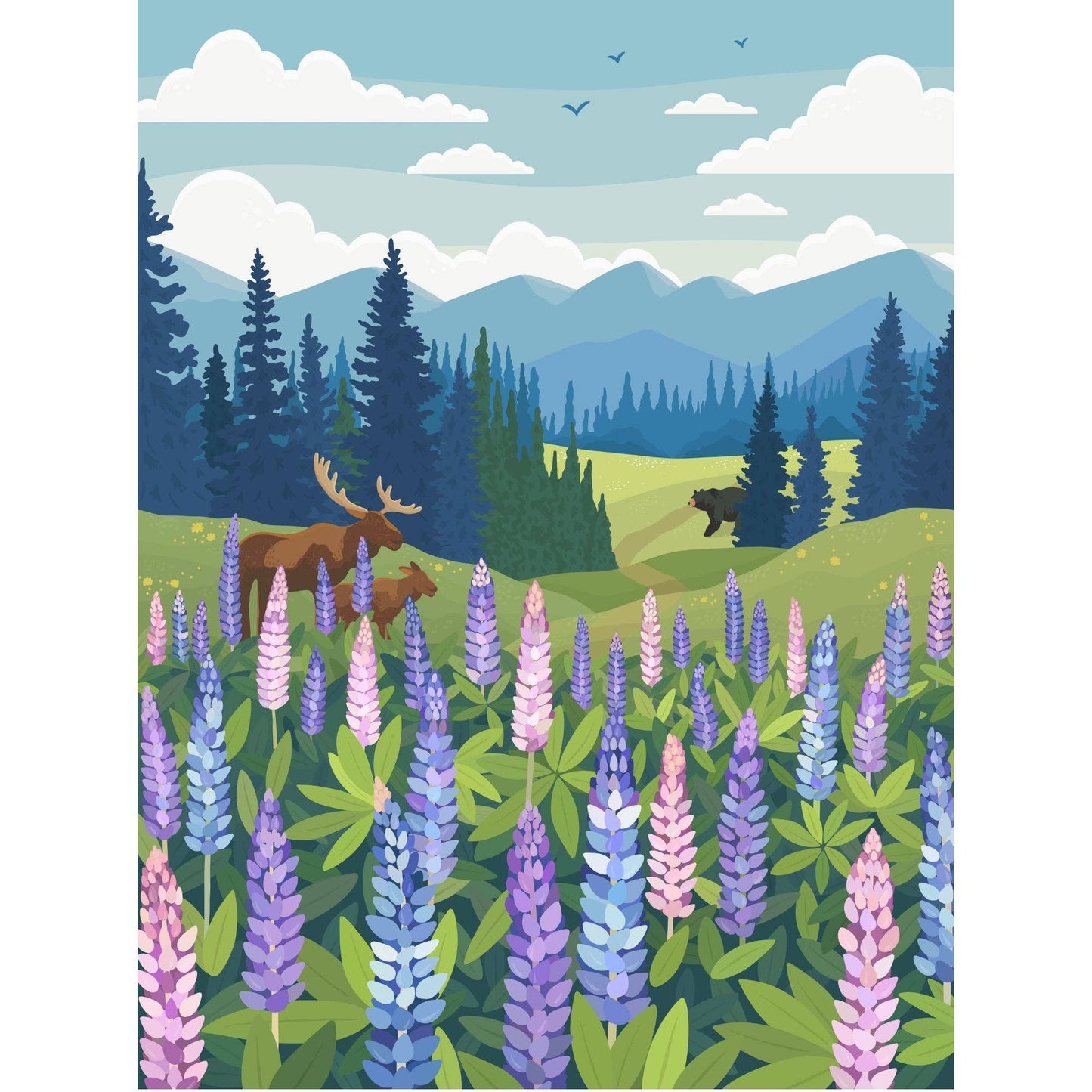Villager Puzzles - Lupines Meadow | 1000-Piece Puzzle | Designed in Canada - Agricola Street Books