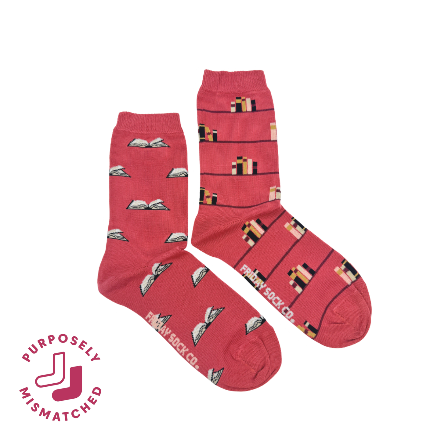 Friday Sock Co. - Women's Library Crew Socks - Book Lover Book Club Gift