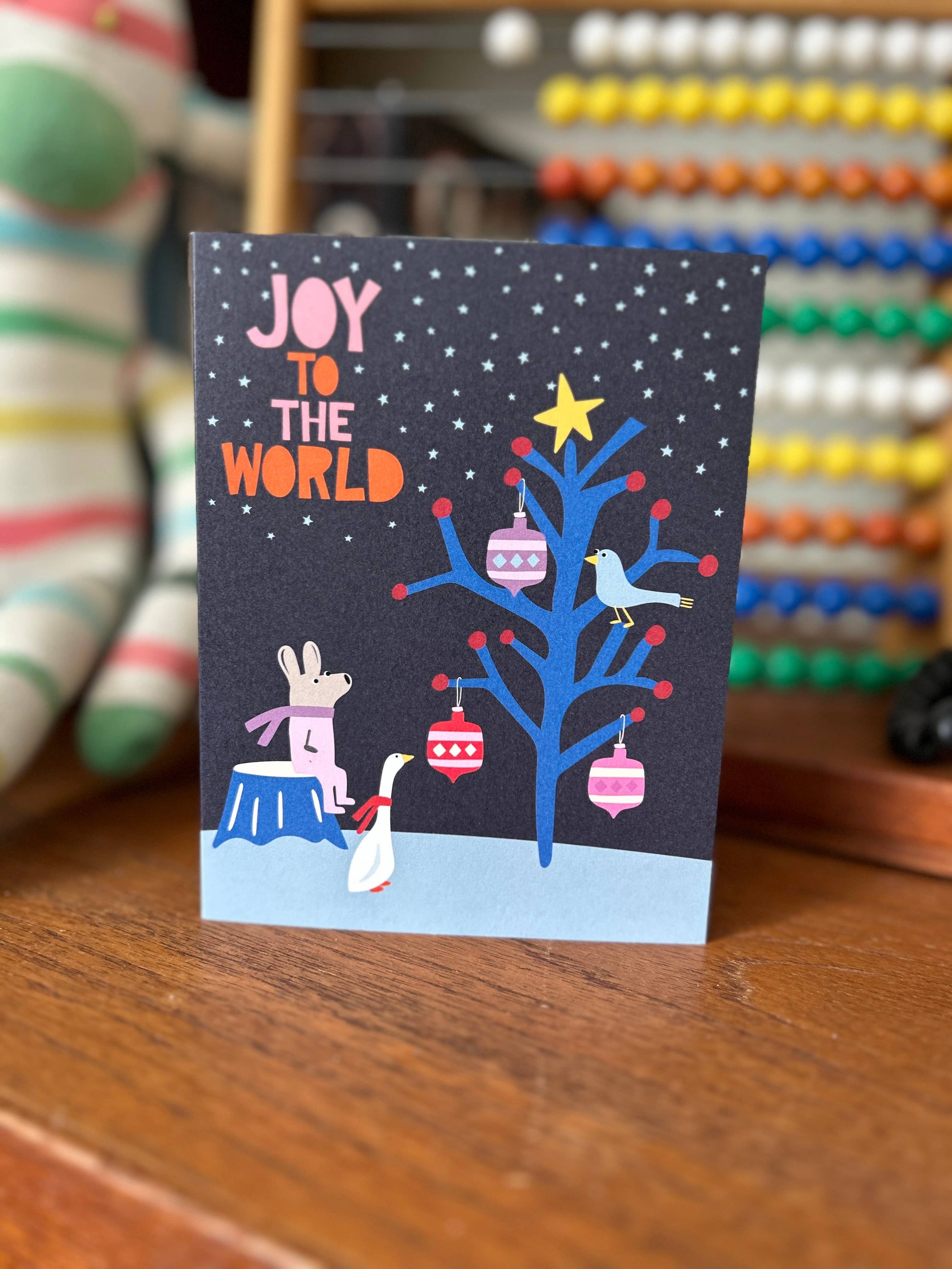 Happy Just Happy - Bunny and Goose Quirky Christmas Card(BLANK) - Agricola Street Books
