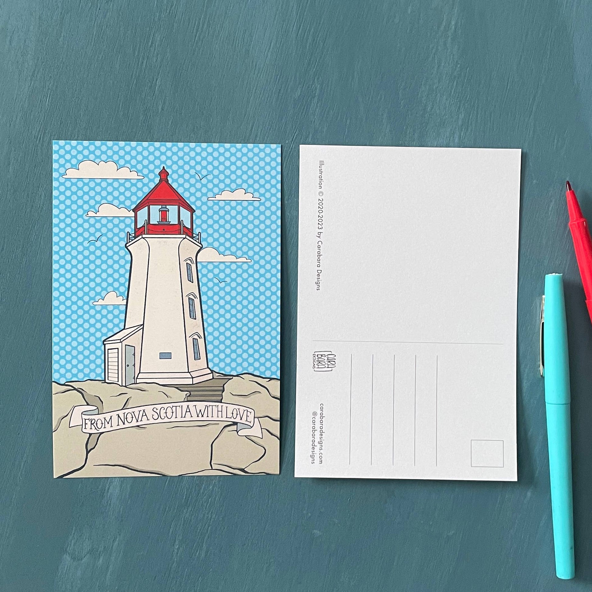 Carabara Designs - Nova Scotia Lighthouse Postcard - Agricola Street Books