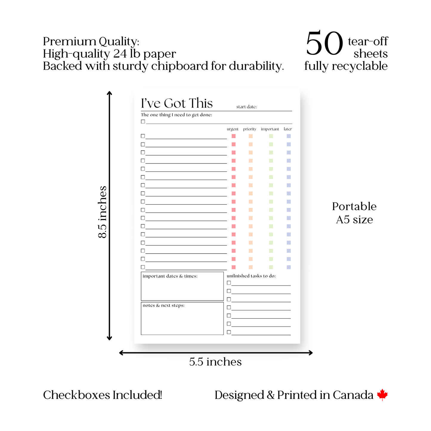 Eleventh and Taylor - I've Got This! Daily/Weekly To-Do List