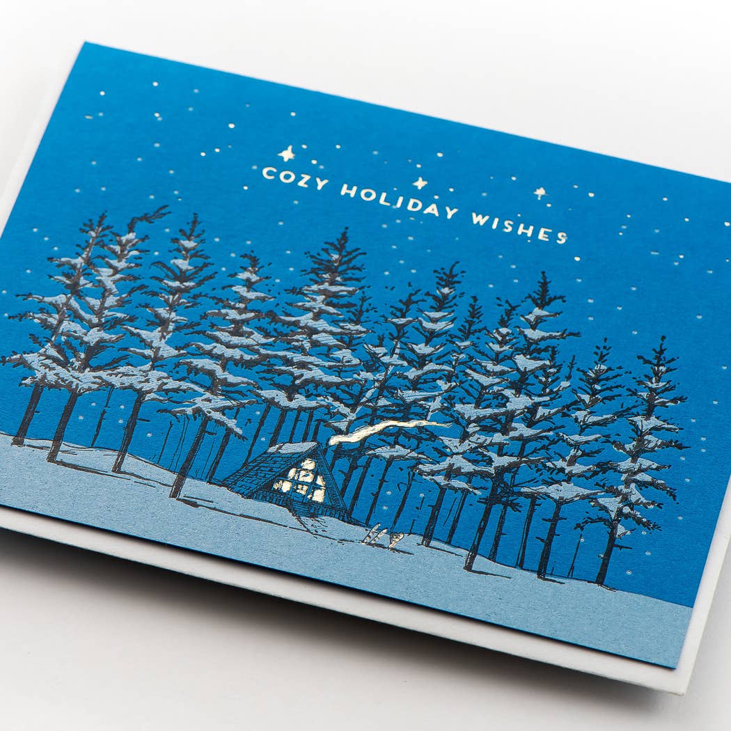 Porchlight Press Letterpress - Holiday Cozy A-Frame Card