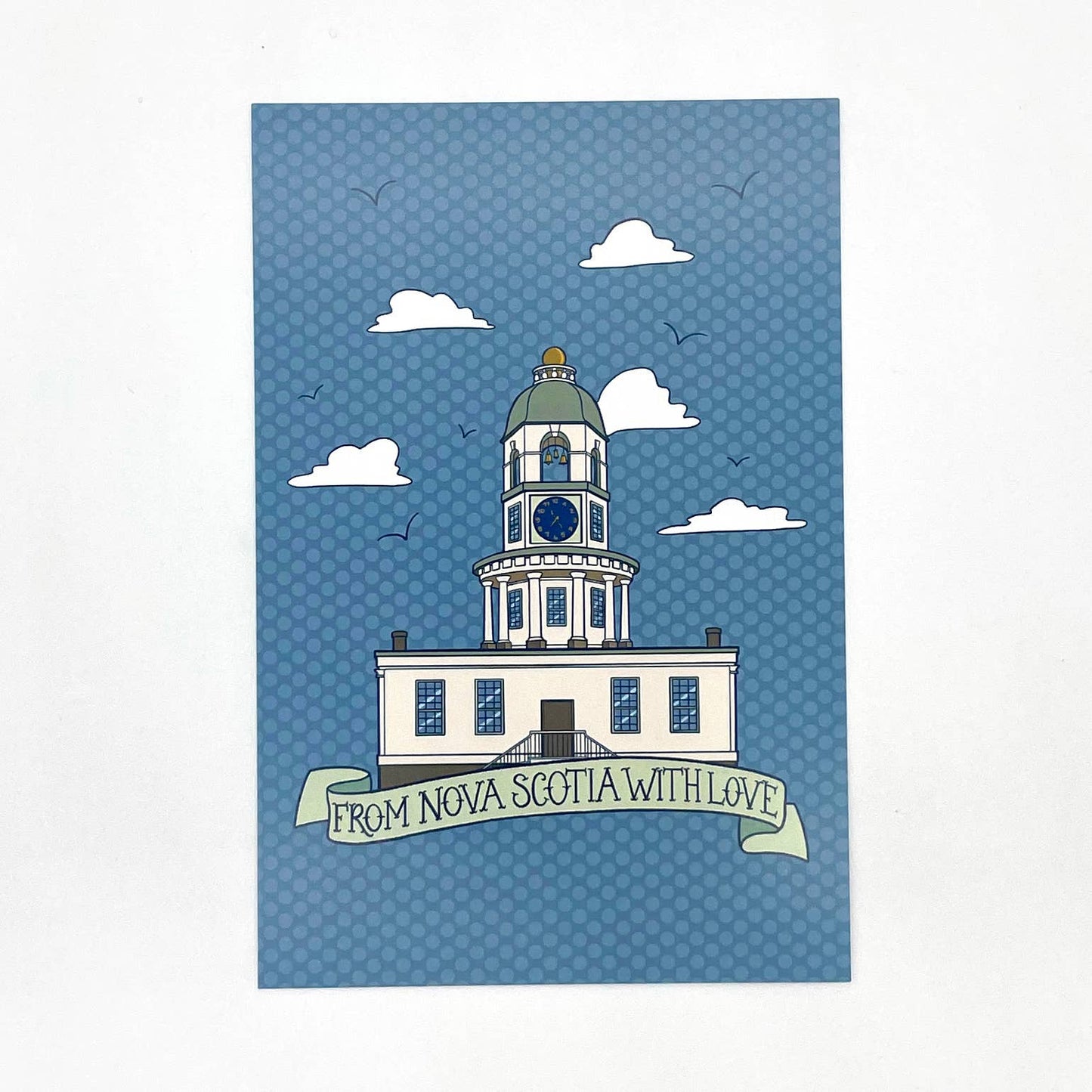 Carabara Designs - Nova Scotia Town Clock Postcard - Agricola Street Books
