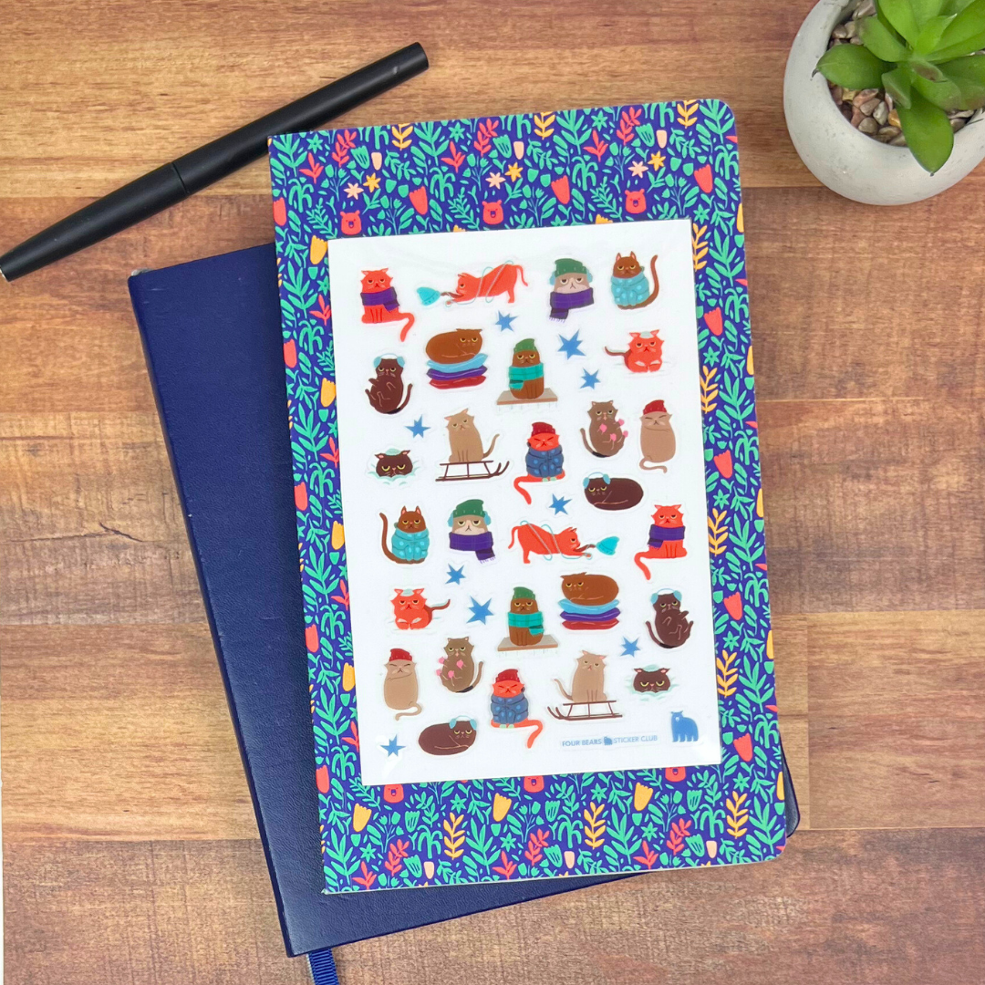 Four Bears Sticker Club - Grumpy Winter Cats