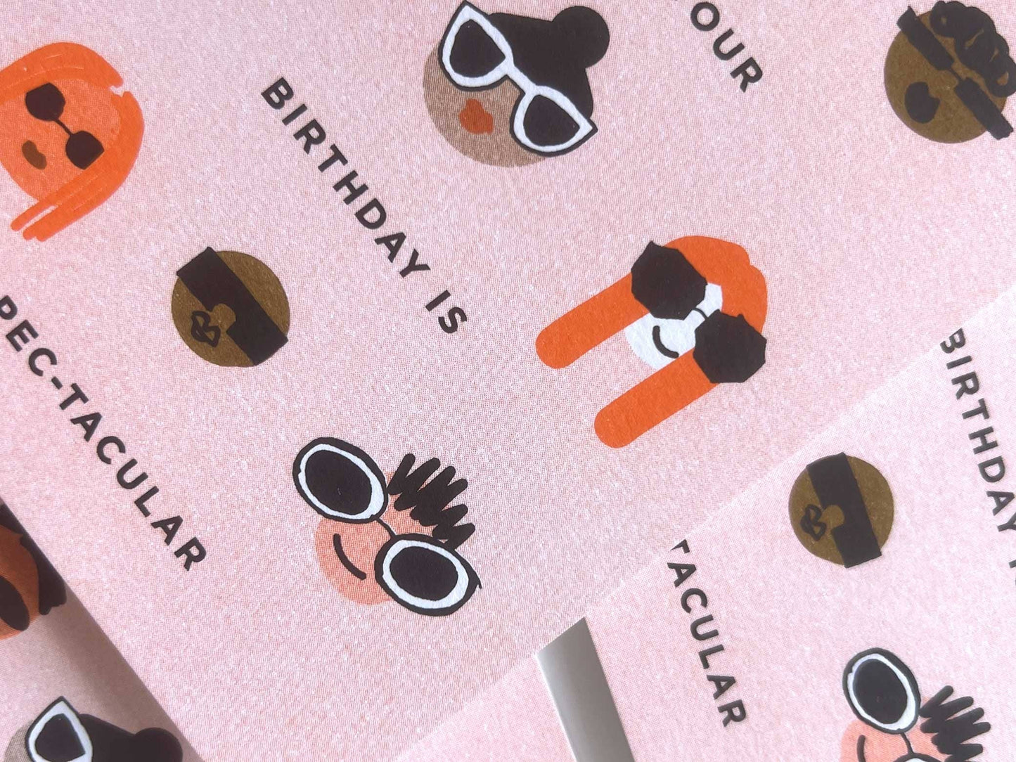 SLY EYE - Diverse Faces Funny Risograph Birthday Card