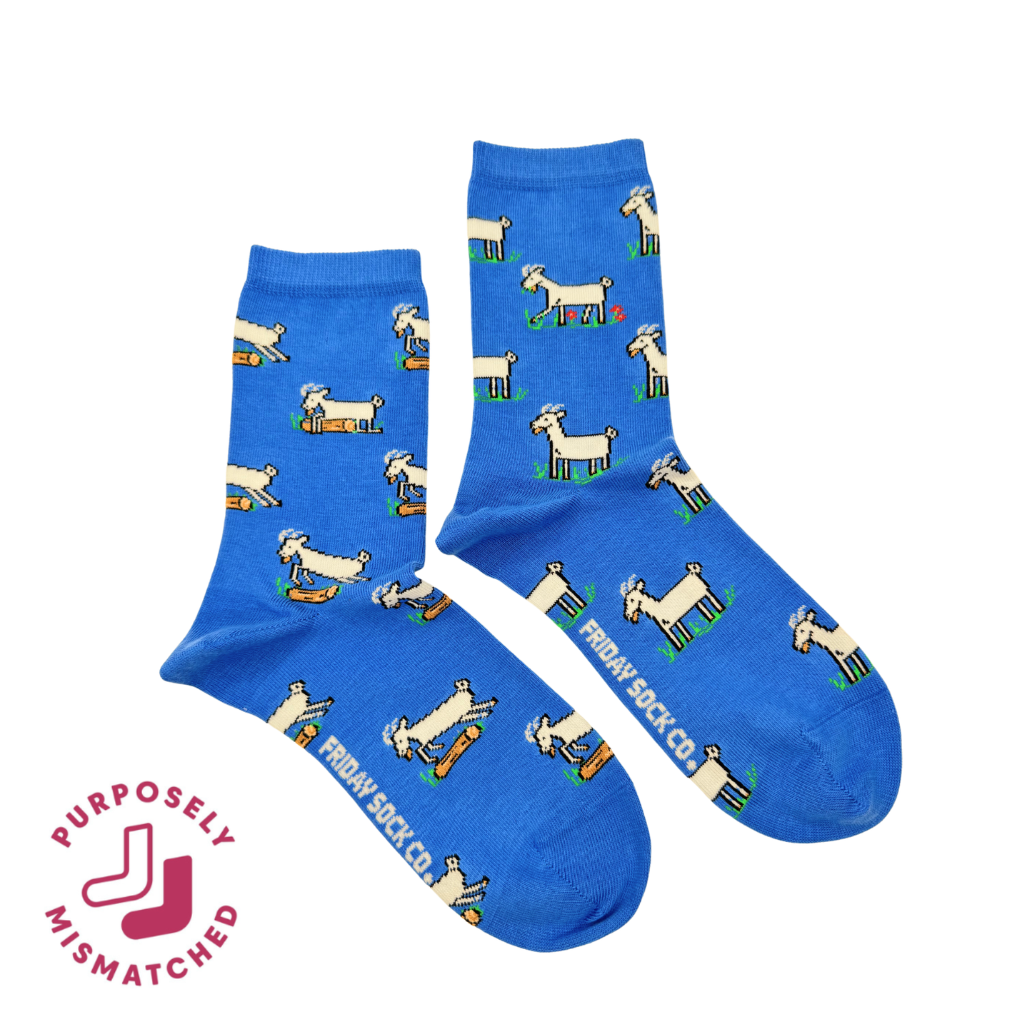 Friday Sock Co. - Women's Goats This Did Good Mismatched Crew Socks