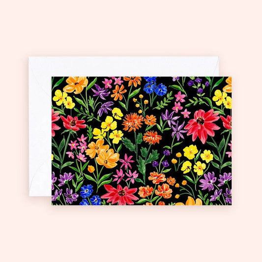 Almeida Illustrations - Mini Card - Contrast Wildflowers Enclosure Card - Agricola Street Books