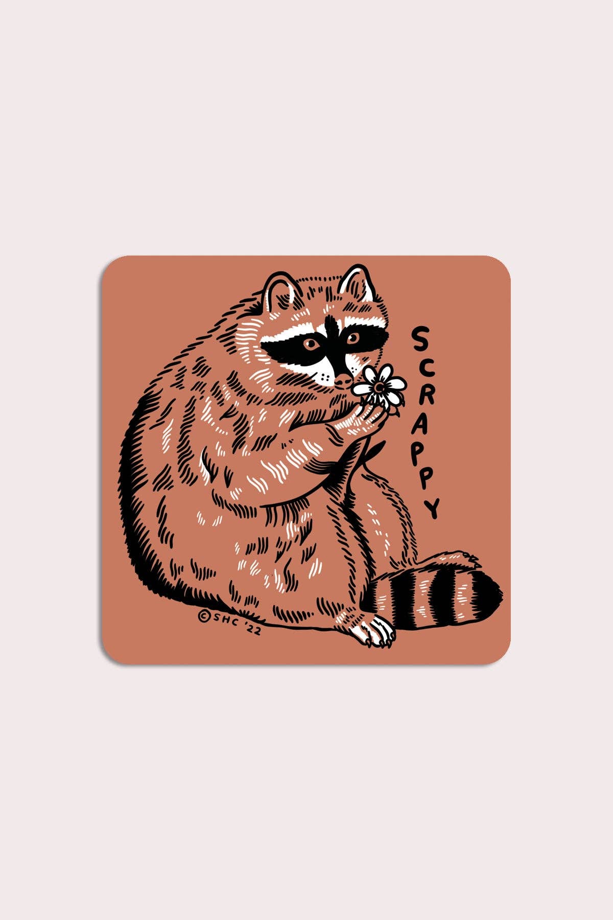Stay Home Club - Scrappy Raccoon Sticker | Waterproof Vinyl Sticker - Agricola Street Books