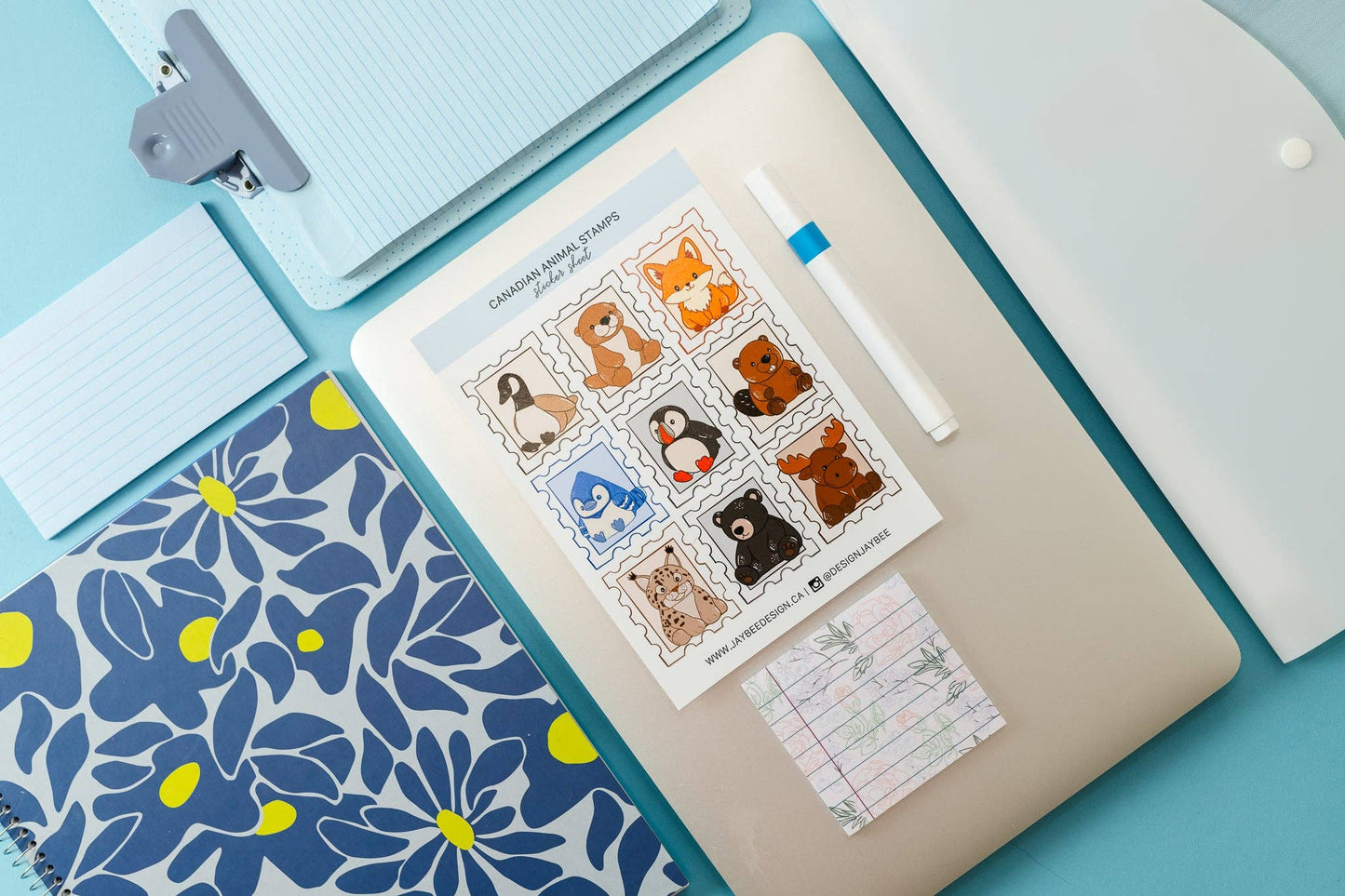 Jaybee Design - Planche d'autocollants Animaux canadiens