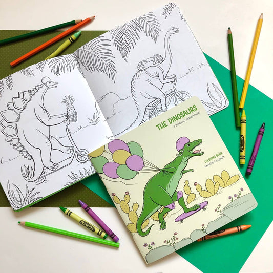 Sardines Studio - Coloring Book - The Dinosaurs A Jurassic Adventure - Agricola Street Books