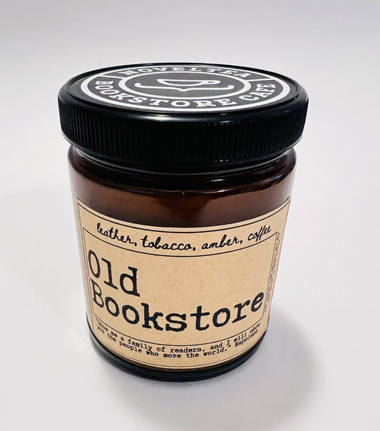 NovelTea Bookstore & Gifts - Old Bookstore - Leather & Coffee Scented Candle