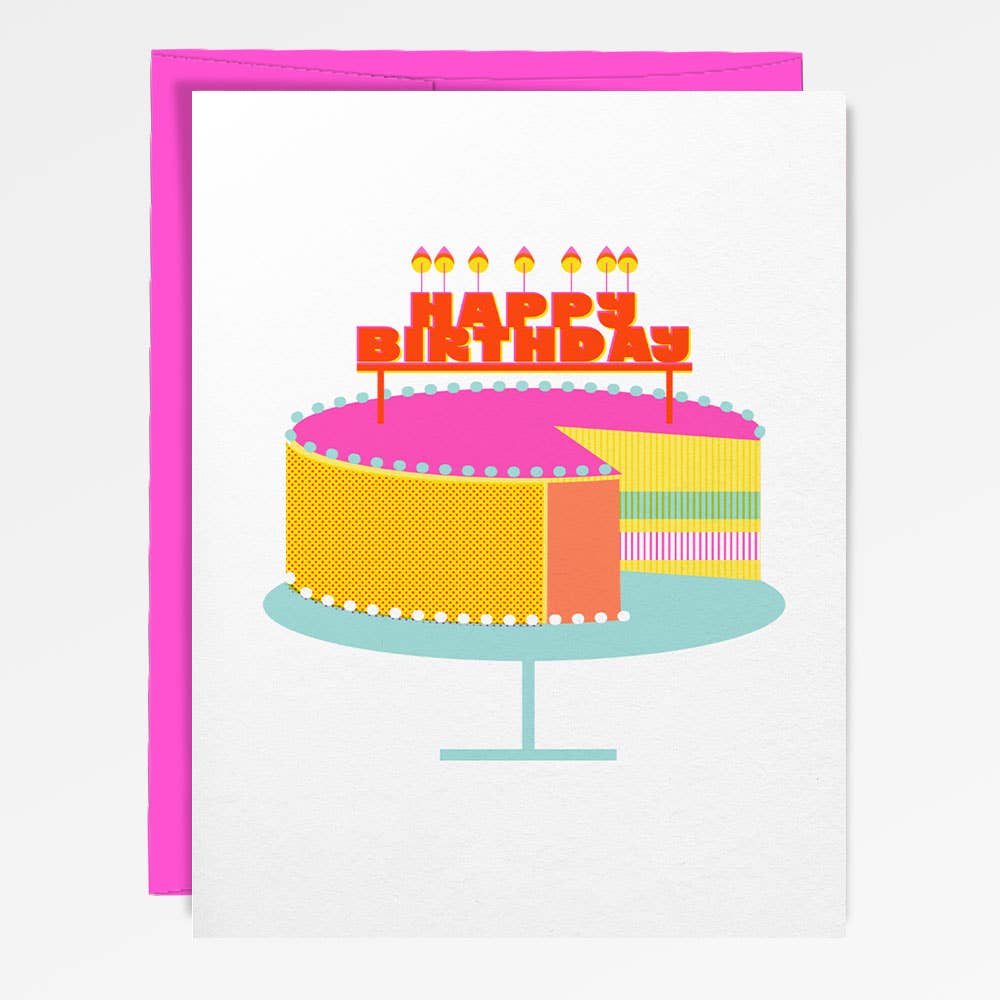 SLY EYE - Mid Century Modern Risograph Birthday Card