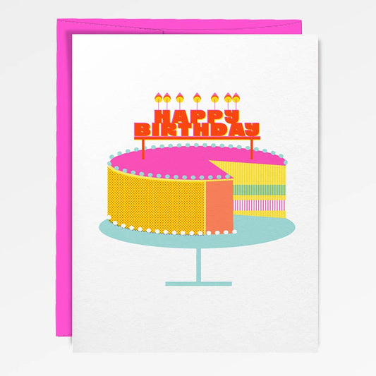 SLY EYE - Carte d'anniversaire Risographie Moderne Mid-Century